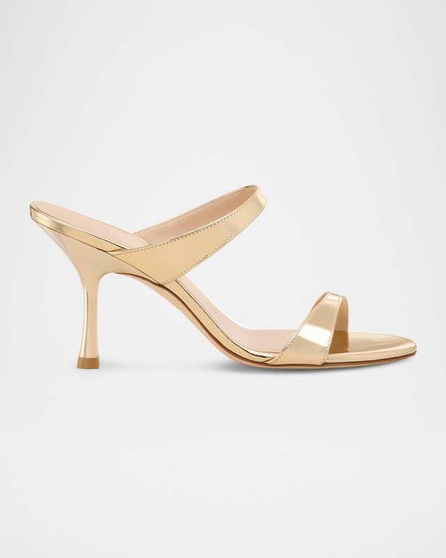 Nudist Metallic Leather Slide Sandals